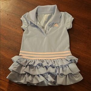 Adidas Blue Polo Shirt dress with Ruffle Detail